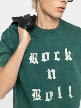 Teddy Rock 'n' Roll T-Shirt - Oversized short-sleeved T-shirt with print and studs on the front.