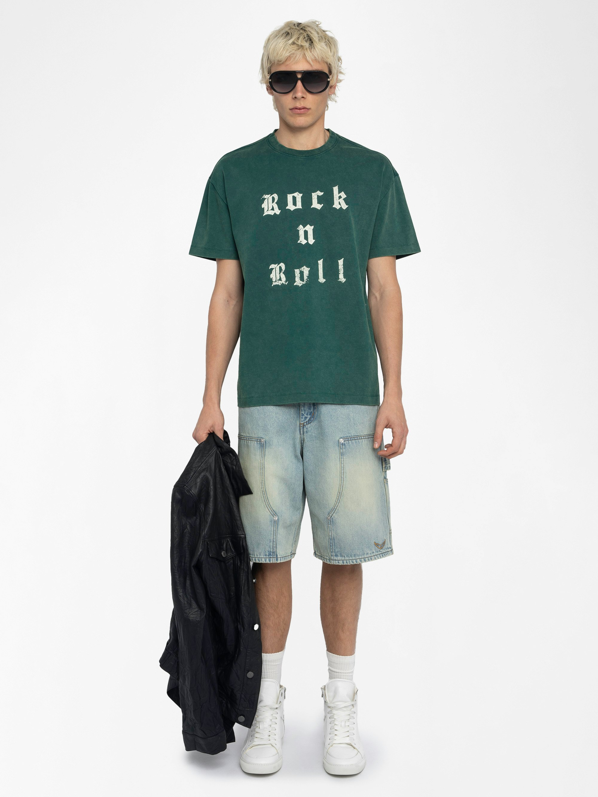 Teddy T-shirt - Oversized short-sleeved T-shirt with print and studs on the front.