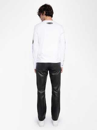 Timo T-shirt - Long-sleeved t-shirt with flock and embroidered customisations.