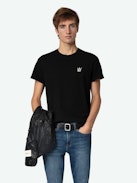 Tommy Skull XO T-shirt - Men's black cotton T-shirt featuring a Skull XO patch on the chest.
