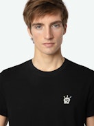 Tommy Skull XO T-shirt - Men's black cotton T-shirt featuring a Skull XO patch on the chest.