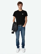 Tommy Skull XO T-shirt - Men's black cotton T-shirt featuring a Skull XO patch on the chest.