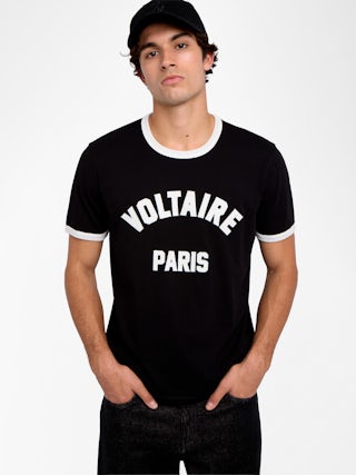 Woody T-shirt - Short-sleeved t-shirt with contrasting bias trim and customised patch.