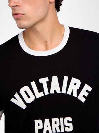 Woody T-shirt - Short-sleeved t-shirt with contrasting bias trim and customised patch.