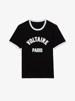 Woody T-shirt - Short-sleeved t-shirt with contrasting bias trim and customised patch.