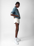 Smiley Shorts - Women's pink sweat shorts with Zadig et Voltaire logo on the side.