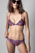 Triangle snake print swimsuit - 2-piece women's swimsuit in snake print