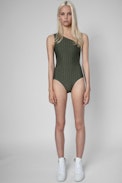 Monogrammed swimsuit - 1-piece women's swimsuit in khaki