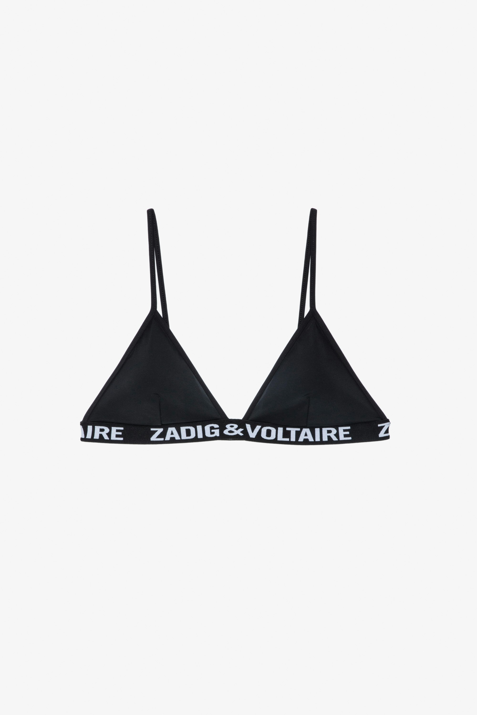 Maillot de Bain ZV Triangle Triangle bikini maillot de bain paddé noir à bande signature ZV Femme
