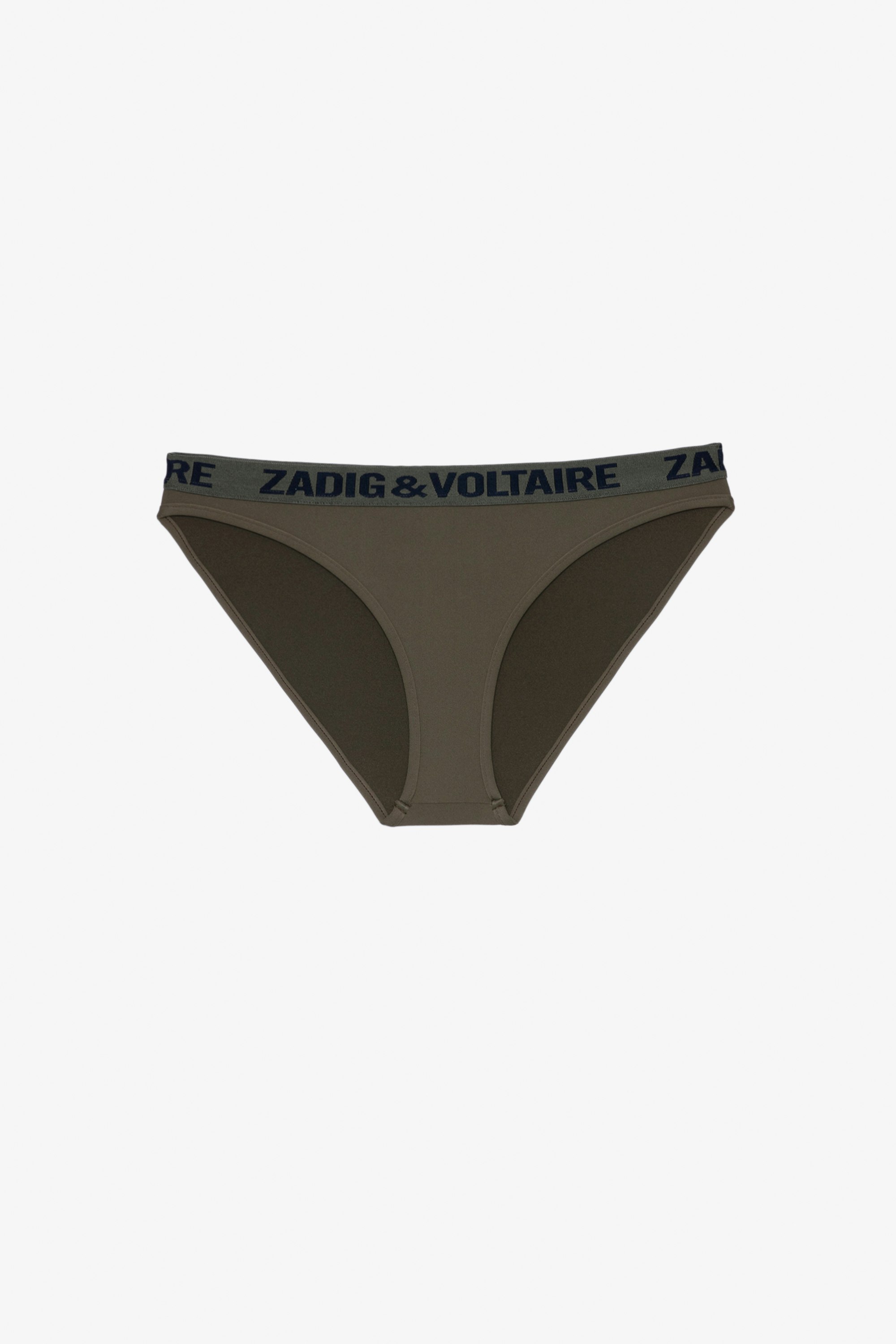 Maillot de Bain ZV Triangle Culotte bikini maillot de bain kaki à bande signature ZV Femme