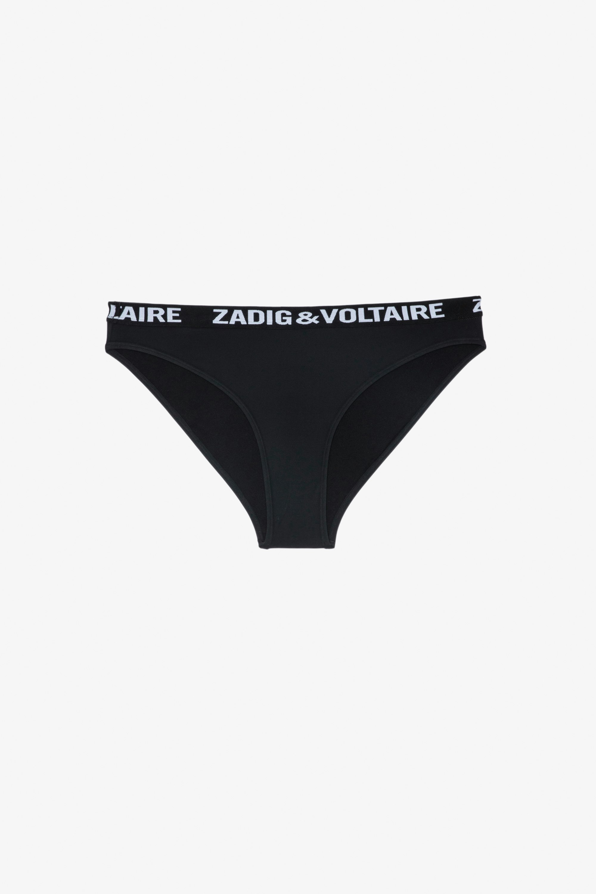 Maillot de Bain ZV Triangle Culotte bikini maillot de bain noire à bande signature ZV Femme
