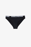 ZV Triangle Bikini Bottoms - Women's black bikini bottoms with ZV signature band