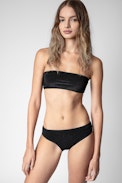Crinckle Swimsuit - Women's black bikini bottoms