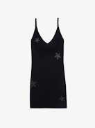 Stella Diamanté Dress - Women's black sleeveless dress with diamanté stars.