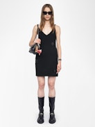 Stella Diamanté Dress - Women's black sleeveless dress with diamanté stars.