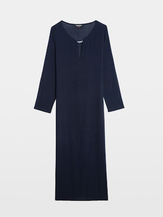 Delia Dress - Long dress with long sleeves and wing fastenings.