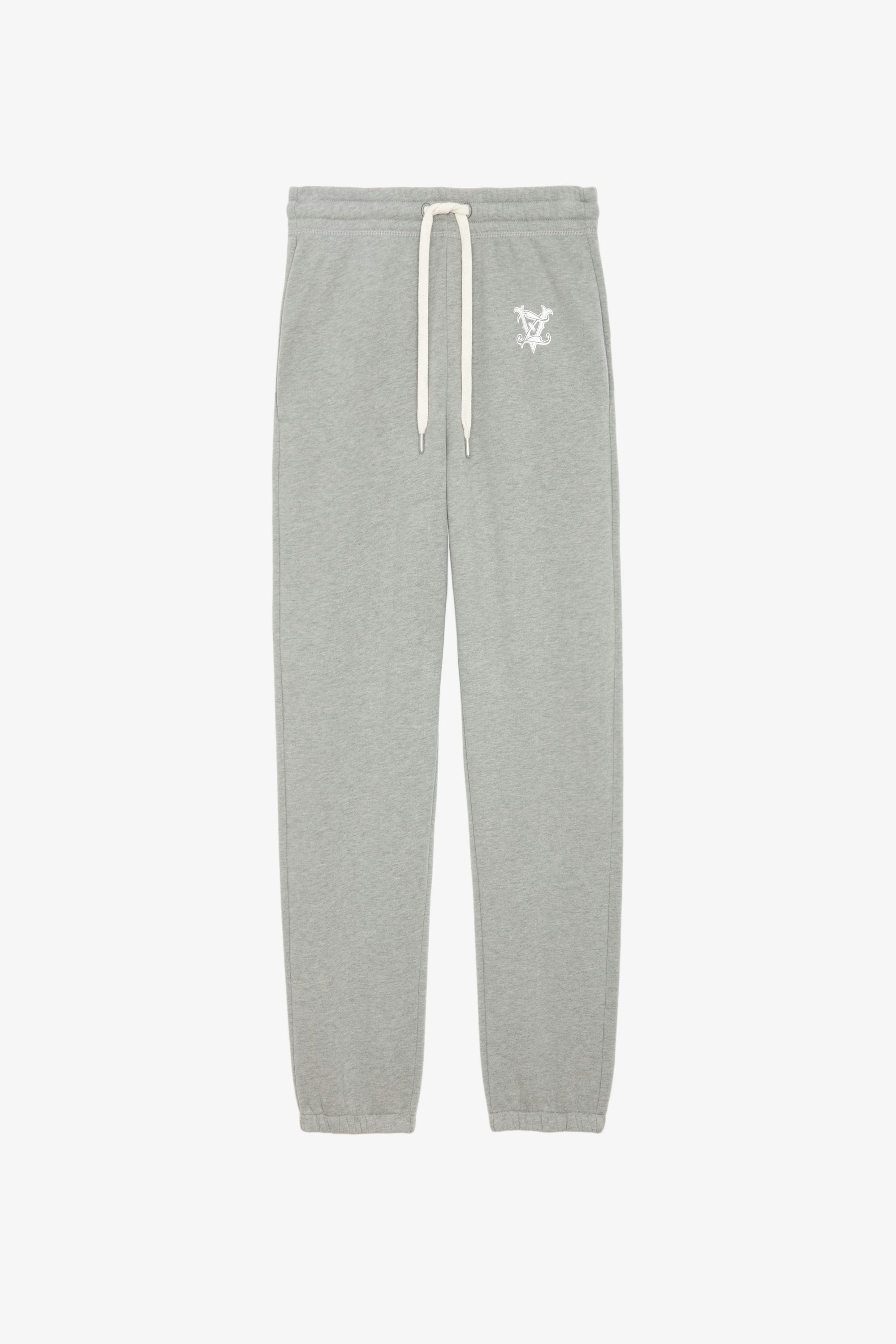Sofia Jogging Bottoms - Grey jogging bottoms with drawstring ties and ZV print.