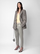Sofia Jogging Bottoms - Grey jogging bottoms with drawstring ties and ZV print.