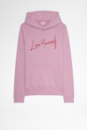 Sudadera Georgy Photoprint Love - Sudadera rosa con capucha de mujer Love Yourself