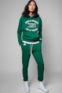 Felpa Spencer Blason - Felpa con cappuccio in cotone verde, donna. Reallizzato con fibre da agricoltura biologica