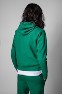 Felpa Spencer Blason - Felpa con cappuccio in cotone verde, donna. Reallizzato con fibre da agricoltura biologica