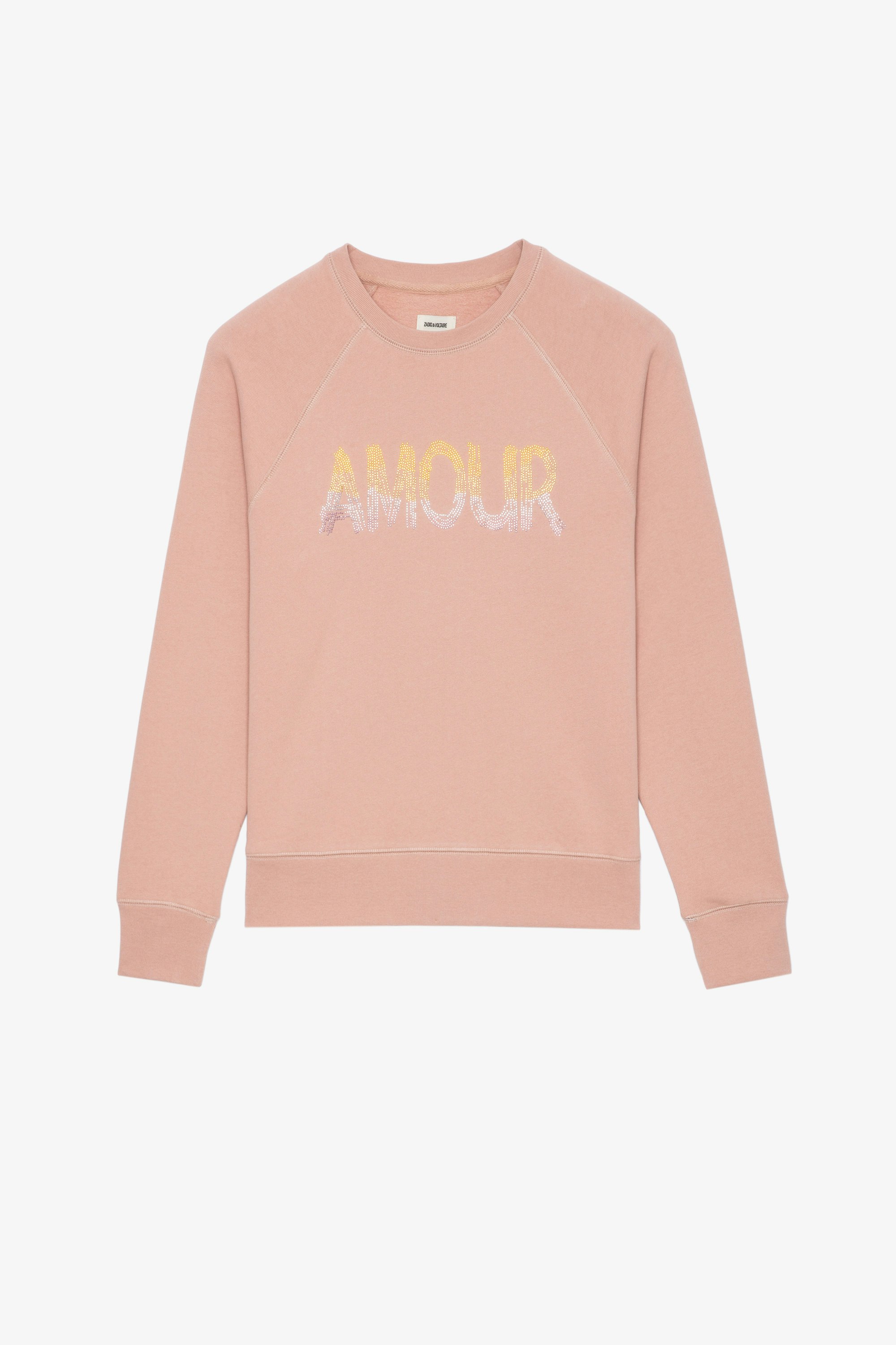 Upper Amour Strass Sweatshirt - Women's light pink sweatshirt with rhinestones.