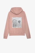 Sweatshirt Georgy Photoprint Heart - Sweatshirt en coton rose à imprimé photo femme