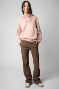 Sweatshirt Georgy Photoprint Heart - Sweatshirt en coton rose à imprimé photo femme