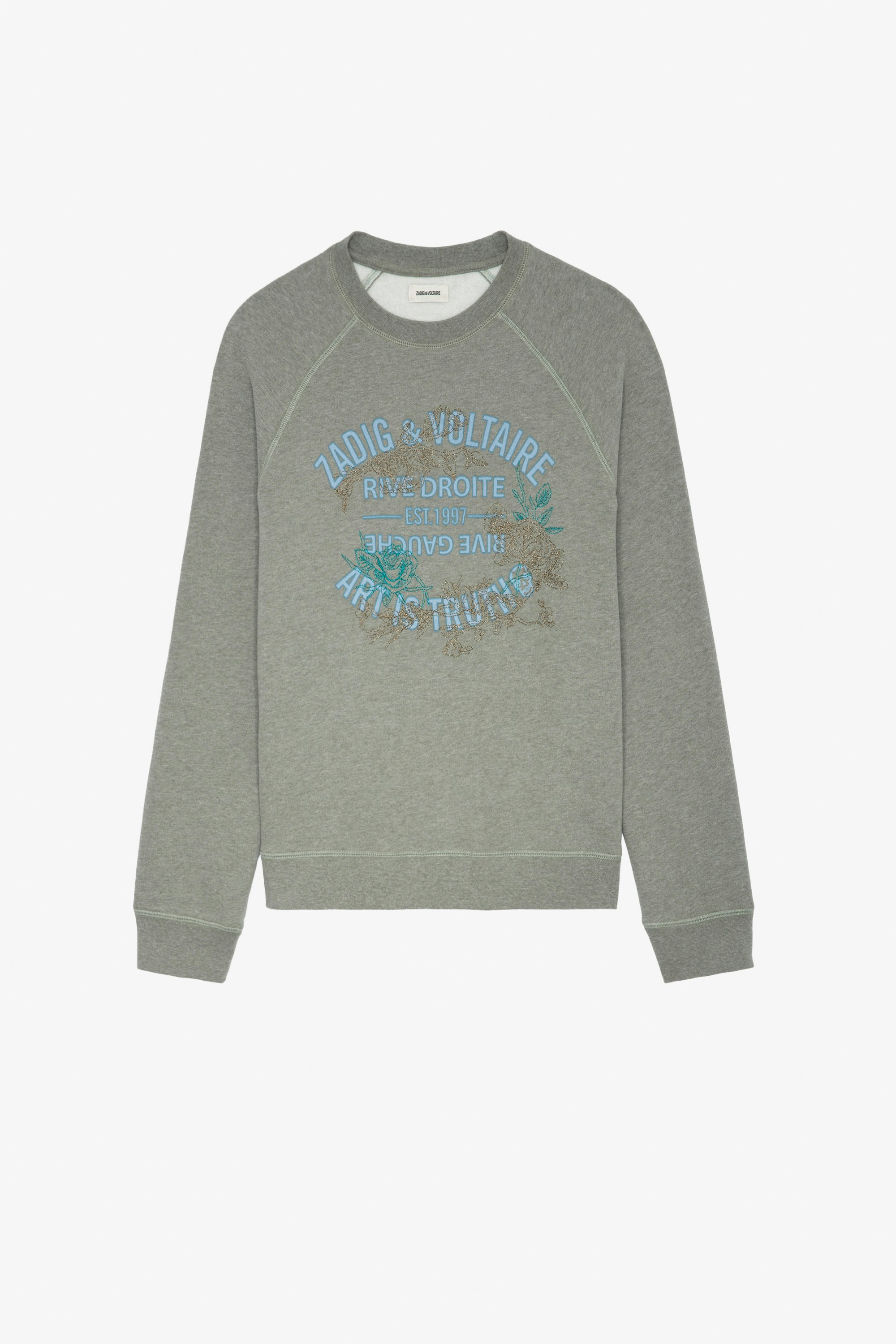 Upper Blason Flowers Sweatshirt - Women's grey sweatshirt with Zadig & Voltaire print on front.