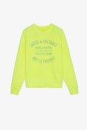 Sudadera Upper con blasón bordado - Sudadera de algodón color amarillo con blasón bordado Mujer