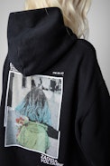 Felpa Mona Photoprint Enjoy Today - Felpa in cotone nero con stampa fotografica sulla schiena donna