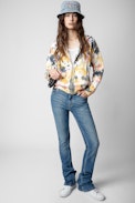 Felpa Spencer Tie Dye - Felpa in cotone tie&dye con zip e strass donna