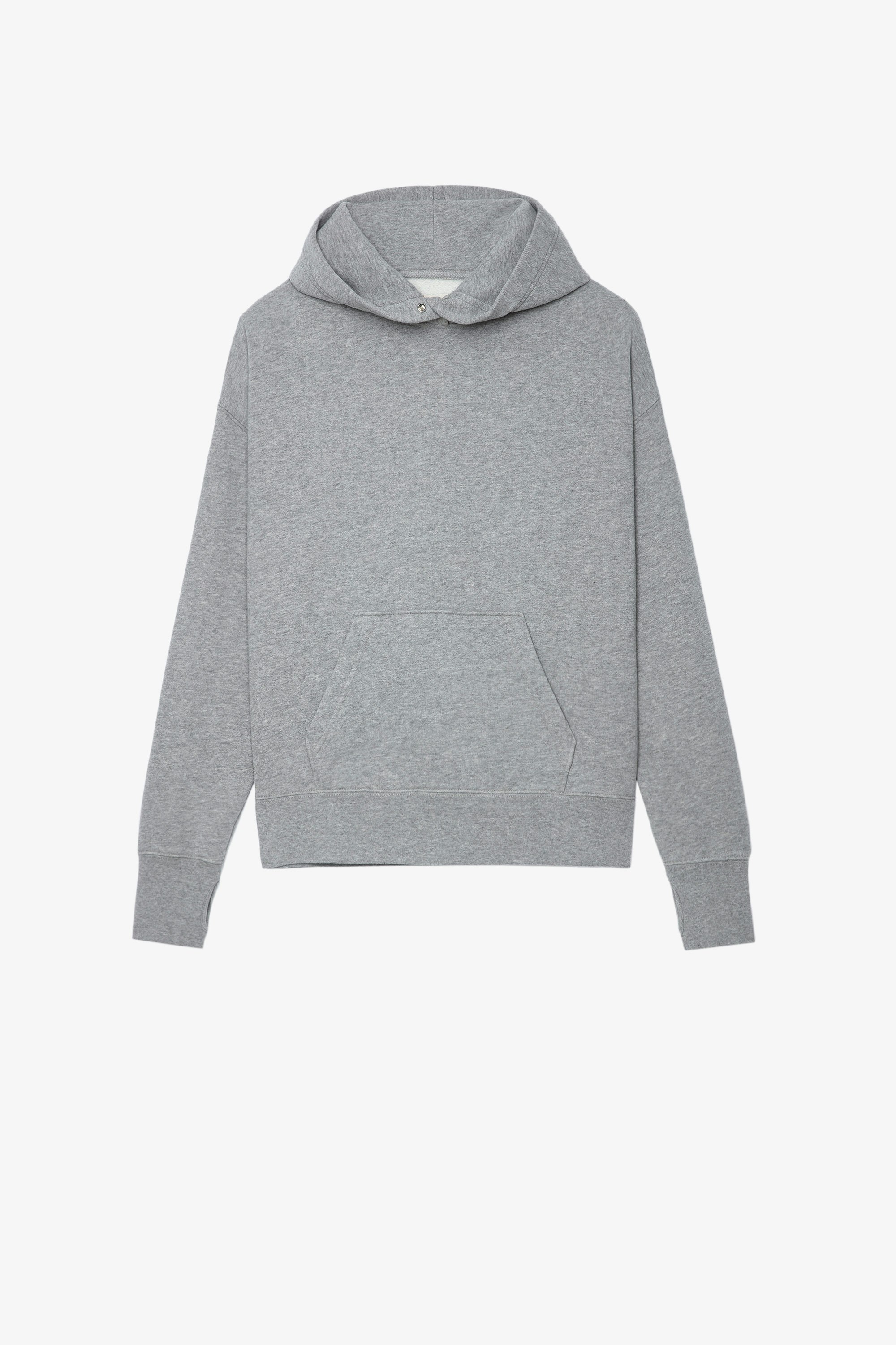 Mia Photoprint Sweatshirt Women’s grey marl hooded sweatshirt with guitar photoprint