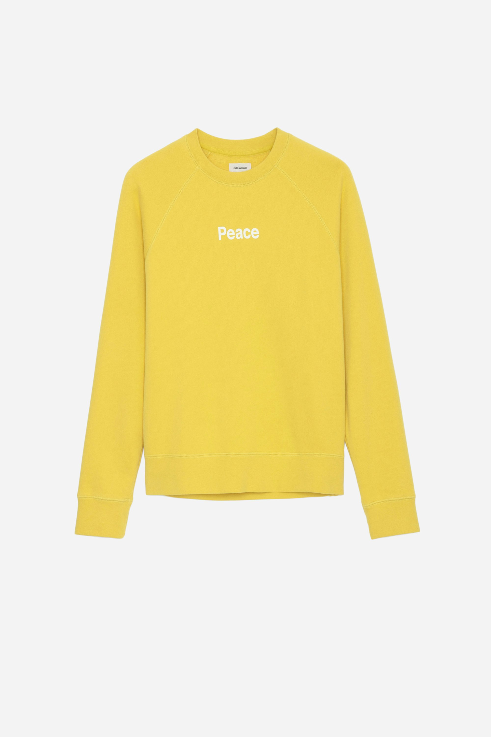 Upper Peace Sweatshirt - Women's yellow sweatshirt with "Peace" logo on front