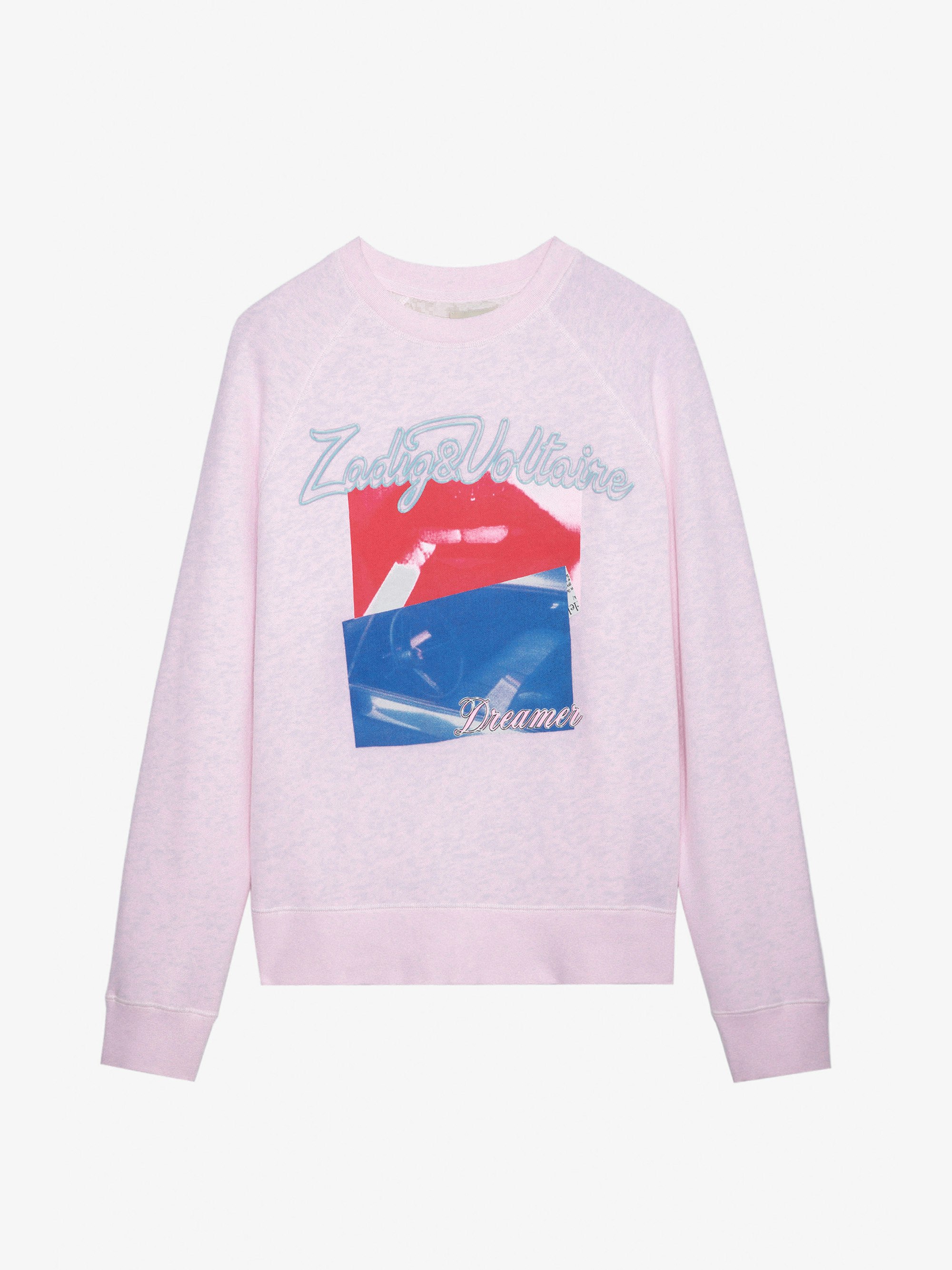 Upper Photoprint Sweatshirt - Women’s pink sweatshirt with photoprint on the front.