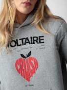 Sudadera Evata Concert Crush - Sudadera gris con capucha, pespuntes en los hombros y estampados Concert y Crush.