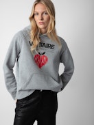 Sudadera Evata Concert Crush - Sudadera gris con capucha, pespuntes en los hombros y estampados Concert y Crush.