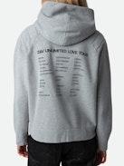 Sudadera Evata Concert Crush - Sudadera gris con capucha, pespuntes en los hombros y estampados Concert y Crush.