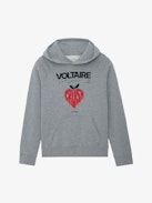 Sudadera Evata Concert Crush - Sudadera gris con capucha, pespuntes en los hombros y estampados Concert y Crush.