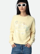 Jumper Upper - Light yellow long-sleeved sweatshirt with insignia and customised details designed by Humberto Cruz.