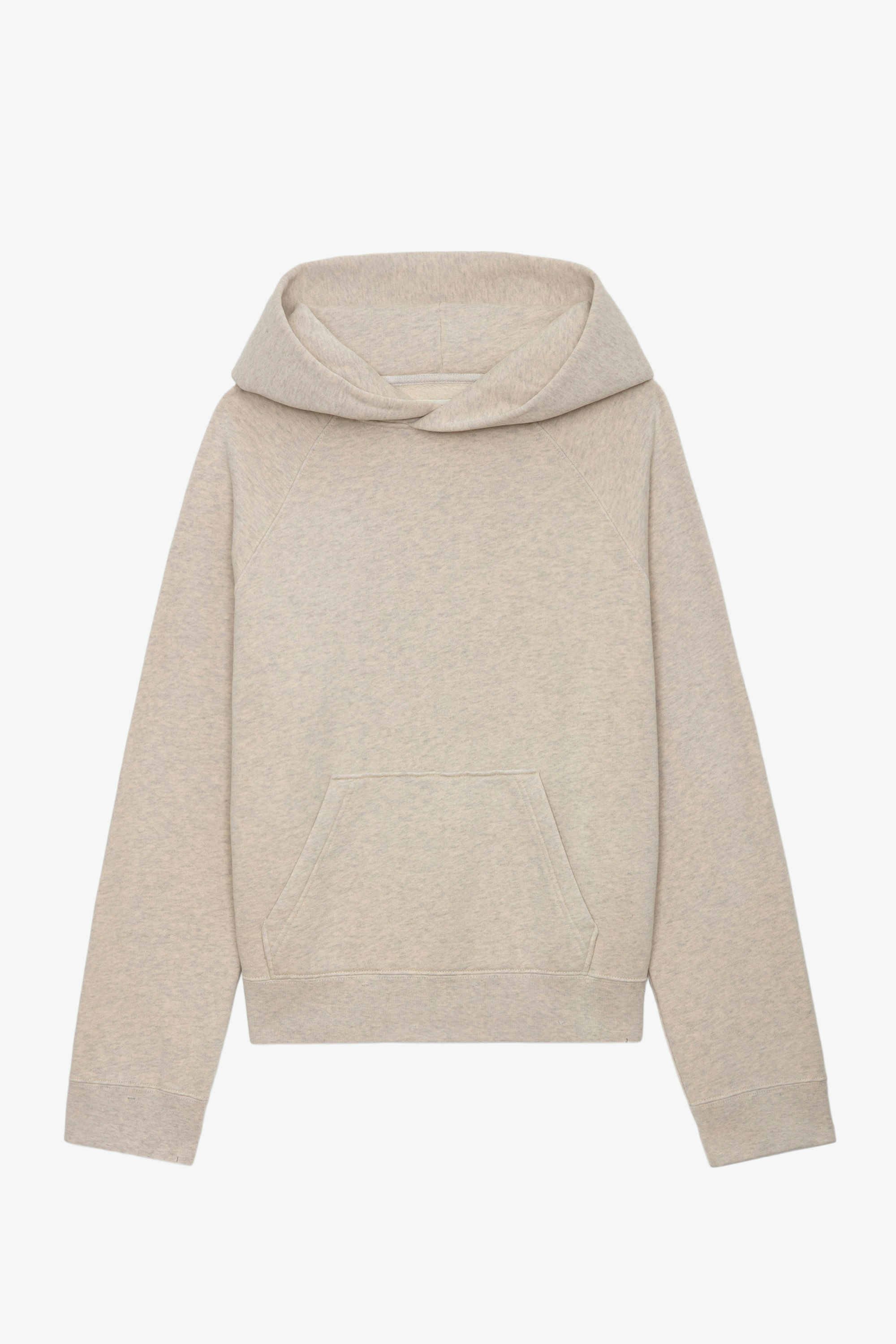 Georgy Photoprint Hoodie - Women's beige hoodie with Palmier photoprint on the back.