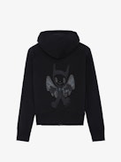 Felpa Aspene Devil - Felpa nera con zip e cappuccio, tasche e ricamo a fantasia Devil sul retro.
