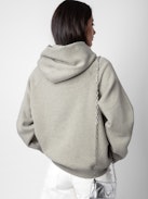 Sweatshirt Georgy - Grey hoodie with University motif and diamanté.