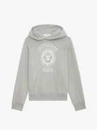 Sweatshirt Georgy - Grey hoodie with University motif and diamanté.