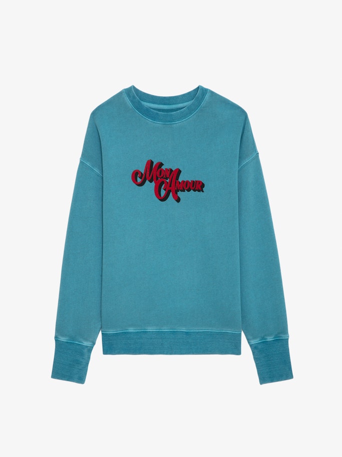 Shop Zadig & Voltaire Oscar Amour Sweatshirt In Aqua