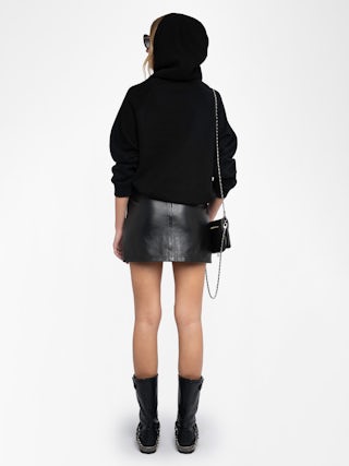 Georgy Sweatshirt - Oversized hooded jumper with rhinestone ZV wings on the front and hidden message "Be Kind To Your Mind" in the sleeve.