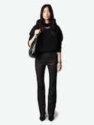 Georgy Diamanté Sweatshirt - Black loose-fitting hooded fleece sweatshirt with wing print on front and diamanté Concert photoprint on back.