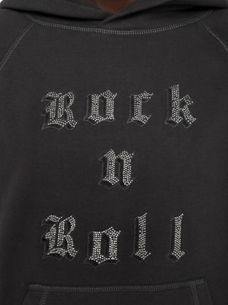 Georgy Sweatshirt - Hoodie with rhinestones and embroidered patch on the front.