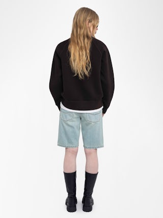 Upper Sweatshirt - Long-sleeved sweatshirt with rhinestone print on the front.