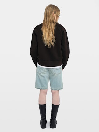 Upper Sweatshirt - Long-sleeved sweatshirt with rhinestone print on the front.